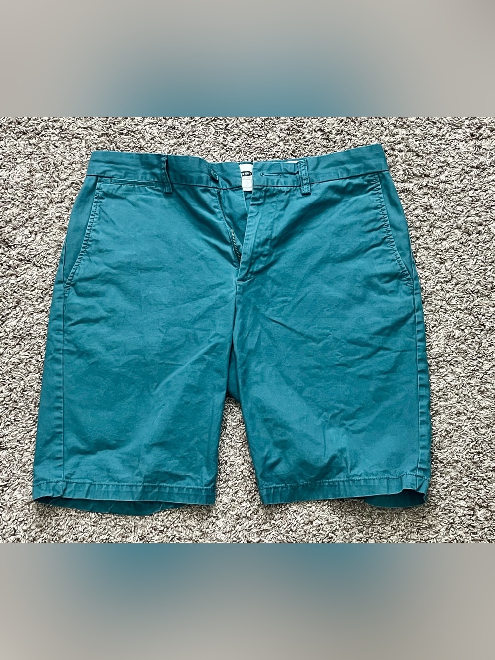 Old Navy Teal/Grey Flat-Front Chino Shorts set, like new - Picture 9 of 15